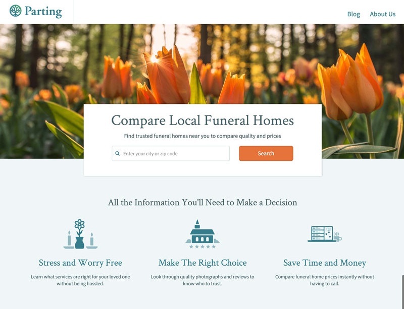 compare funeral homes on parting.com